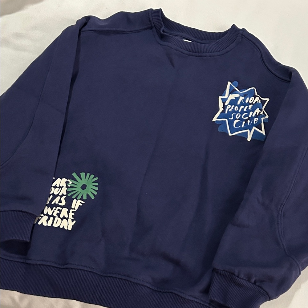 BoysZara Kids Dark Blue Graphic Hoodie